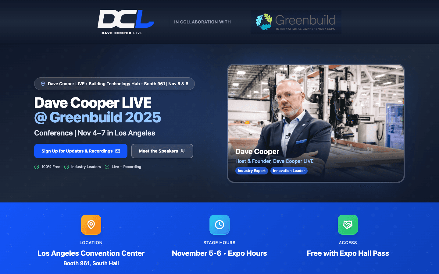 Dave Cooper LIVE live homepage