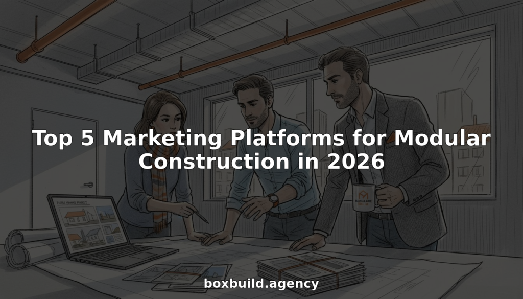 Team discusses digital marketing for modular construction