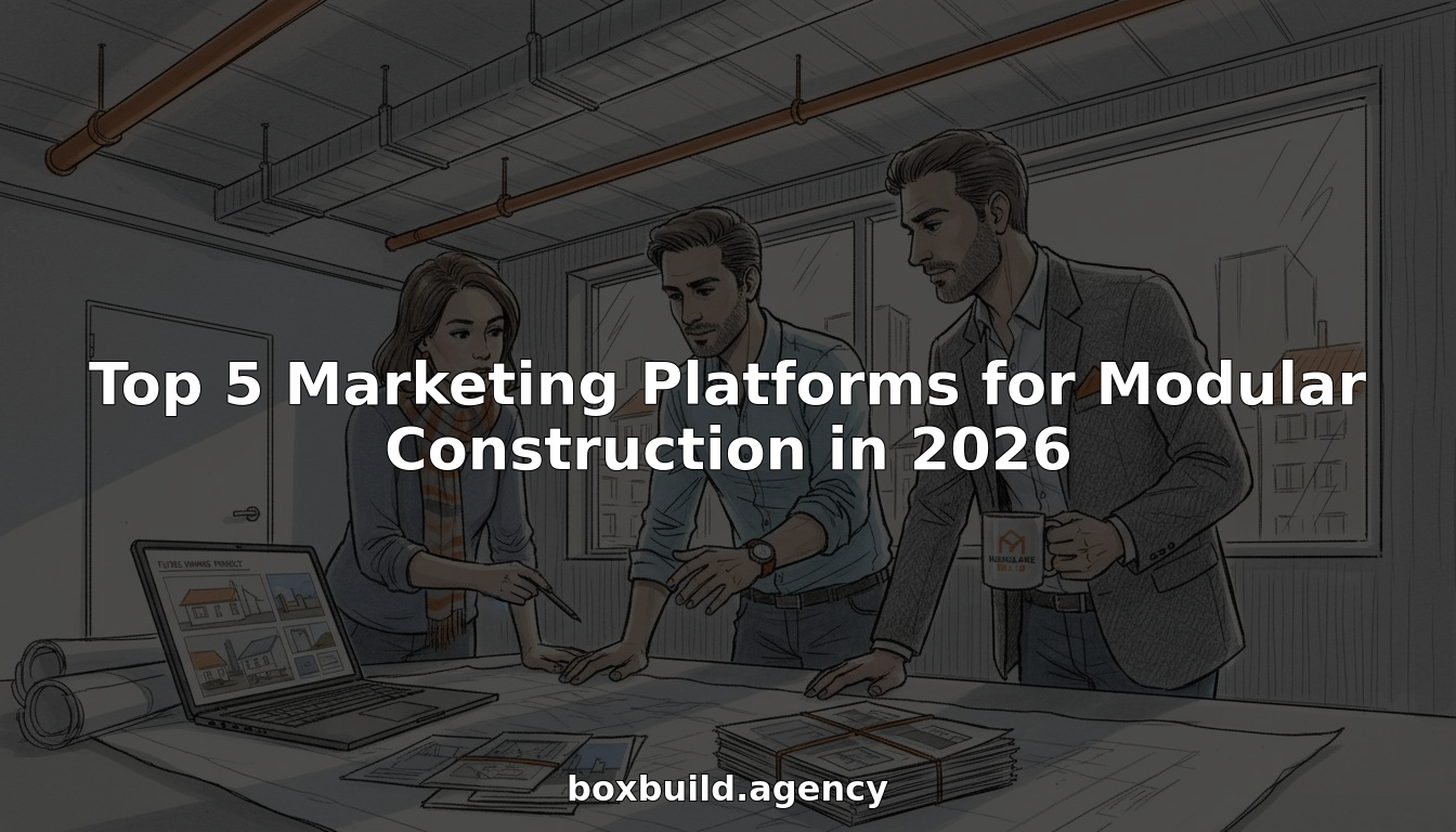 Team discusses digital marketing for modular construction